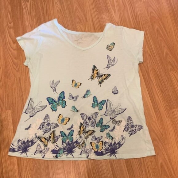Denver Hayes Mint Green Butterfly Tee - Picture 1 of 5